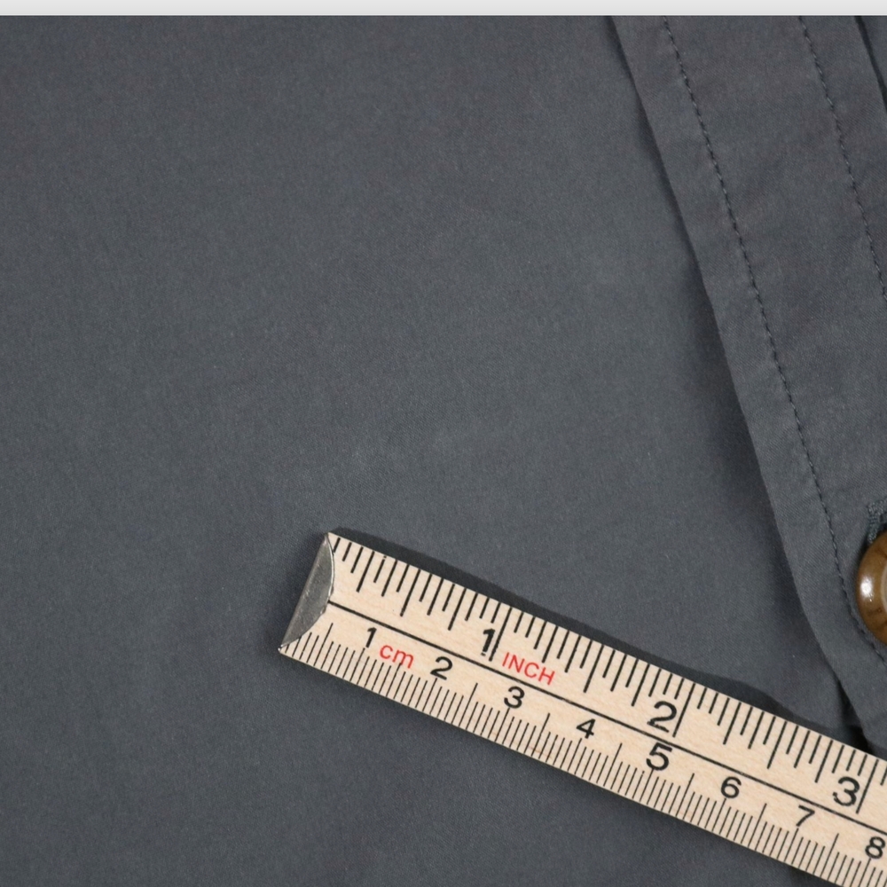 VOLLEBAK Mens M Grey-Green Equator Shirt Stand-up Collar Vents Roll-Tab Sleeves - Picture 7 of 9